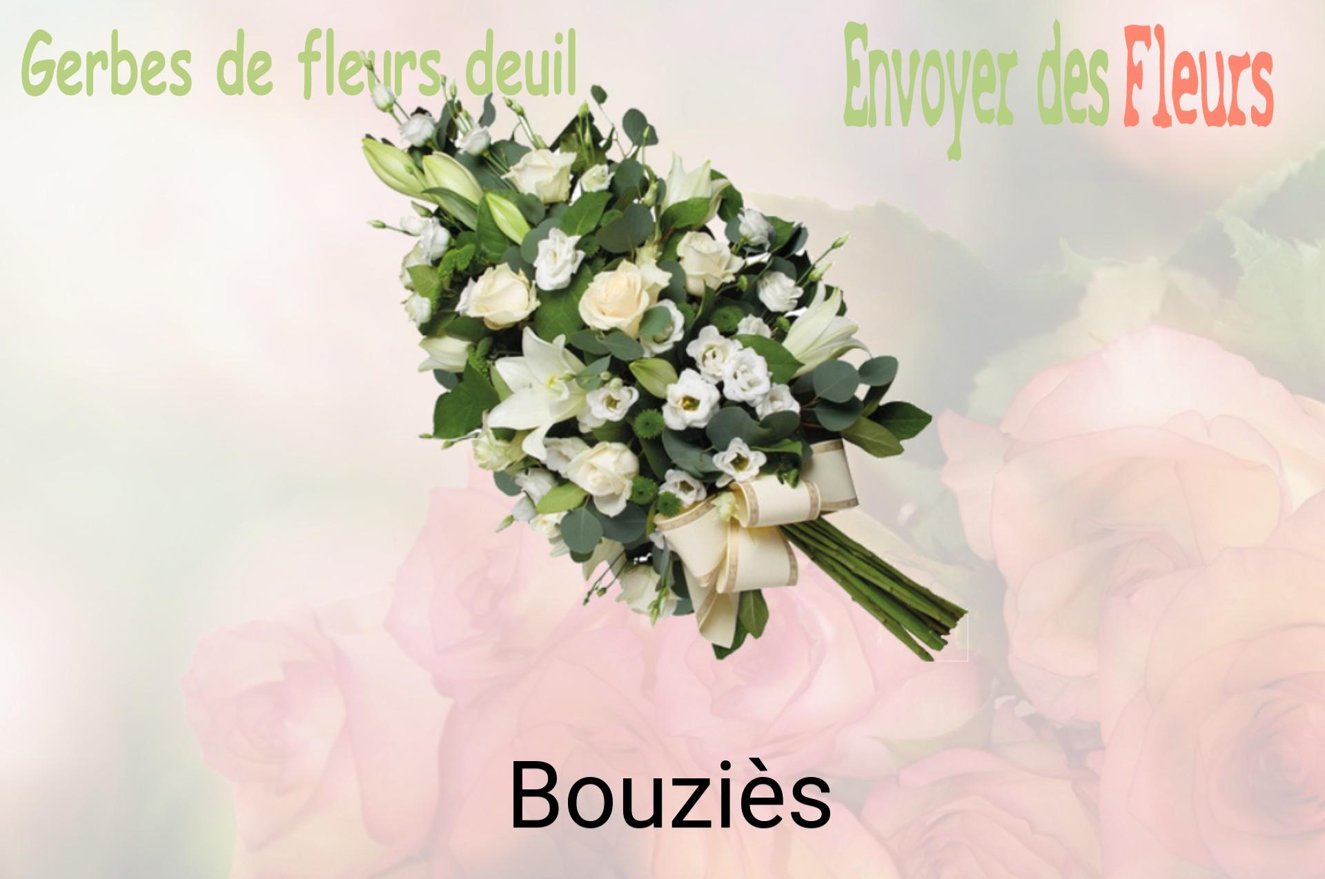 Gerbe de fleurs de deuil livrée à Bouziès
